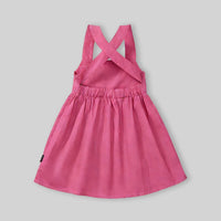 Girls Pink Crisscross Back Sleeveless A-Line Casual Dress Casual Dresses