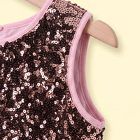 Girls Light Pink Sequins Embellished Party Gown Party Dresses