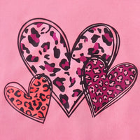 Girls Pink Heart Print Long Sleeve Sweatshirt Sweatshirts & Hoodies