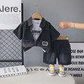 Boys Black Denim Shirt & Shorts With Printed T-Shirt Sets Sets Black 1-2 Y