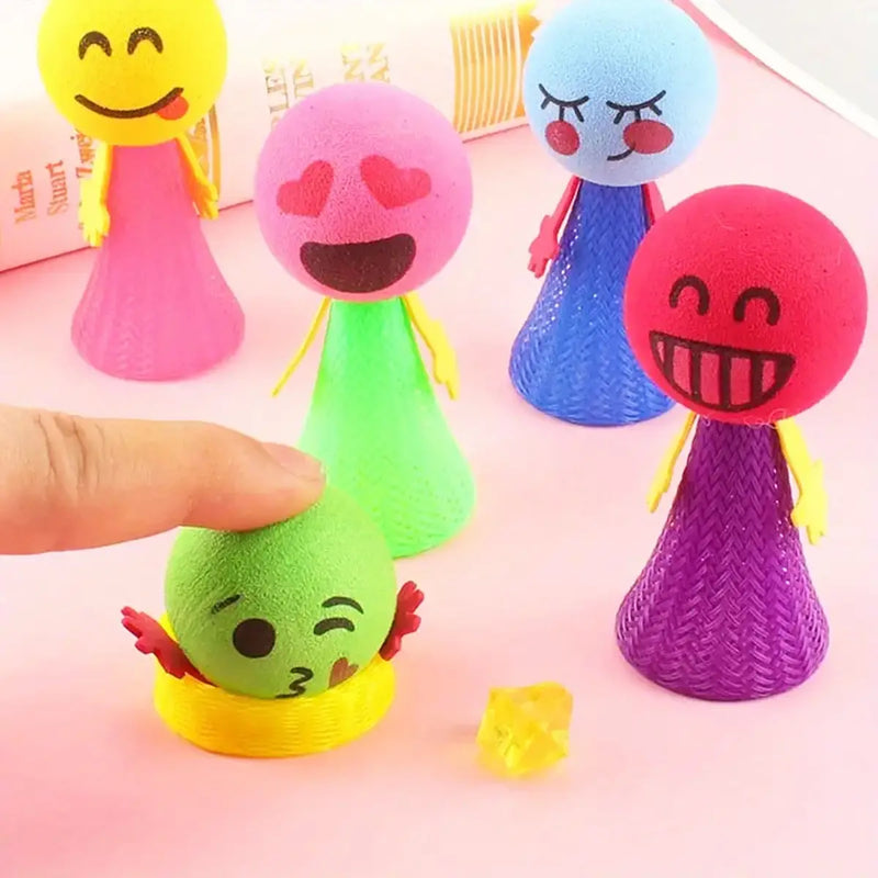 Kids Emoji Pop-Up Bounce Toys - Pack of 5 Trending Accessories