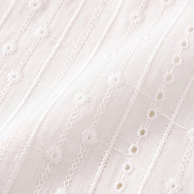 Girls White Schiffli Embroidered Short Sleeve Shrug Tops