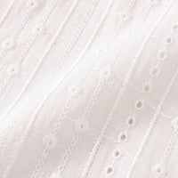 Girls White Schiffli Embroidered Short Sleeve Shrug Tops