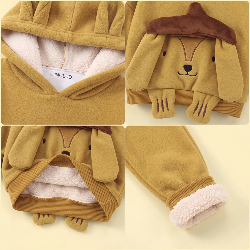 Boys Yellow Ear Applique Regular Sweatshirt With Pants Sets 2 pc. Sets