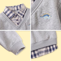 Boys Grey Embroidered Long Sleeve Sweater Sweaters & Cardigans