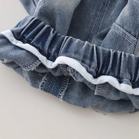 Boys Grey Alphanumeric Print T-Shirt With Denim Shorts Set Sets