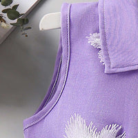 Girls Sleeveless Floral Applique Shirt With Skirt Set 2 pc. Sets   
