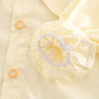 Girls Khaki Floral Embroidered Sweater Vest With Top & Pants Set Sets