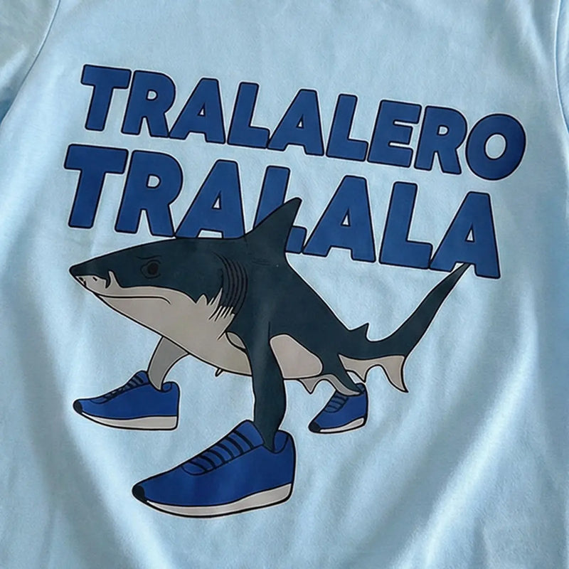 Boys Light Blue Graphic Short Sleeve T-Shirt Tshirts