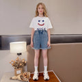 Girls Blue Loose Fit Denim Shorts Shorts Blue 7-8 Y