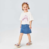 Girls Elasticated Light Wash Denim Skirt Skirts   