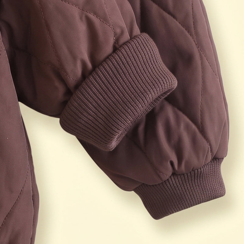 Boys Dark Brown Quilted Jacket & Joggers Co-ord Sets Sets