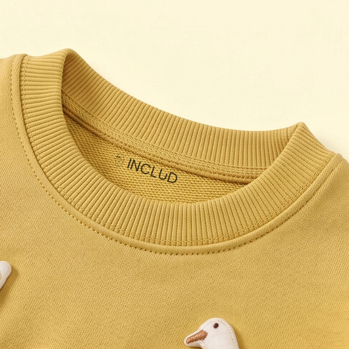 Girls Yellow Duck Applique Sweatshirt & Joggers Sets Sets