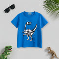 Boys Blue Dinosaur Cartoon Printed Short Sleeves T-Shirt Tshirts Blue 1-2 Y
