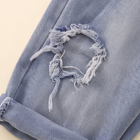 Boys Light Blue Typographic Sweatshirt With Denim Pants Sets 2 pc. Sets