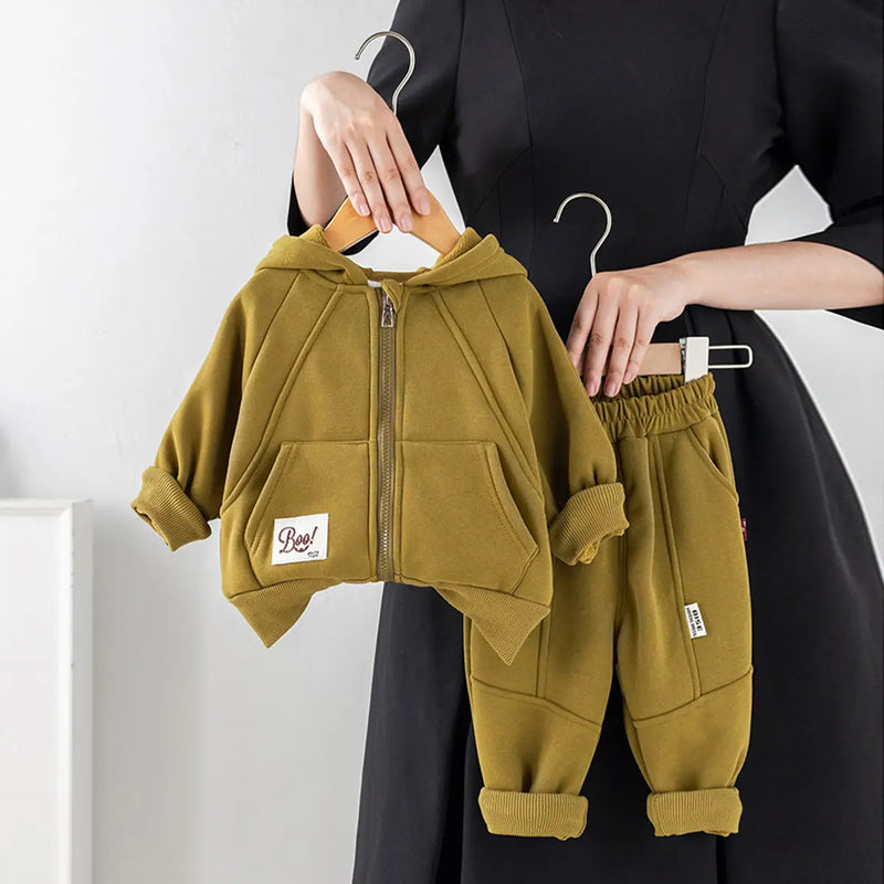 Boys Green Regular Sweatshirt With Trouser Sets 2 pc. Sets Green 1-2 Y