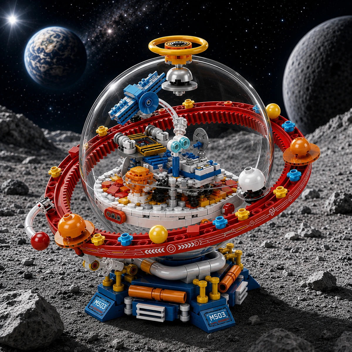 Space Astronaut Building Block Model - Orbiting Planet Dome Display Set Trending Accessories