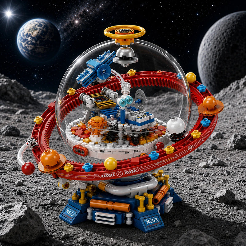 Space Astronaut Building Block Model - Orbiting Planet Dome Display Set Trending Accessories