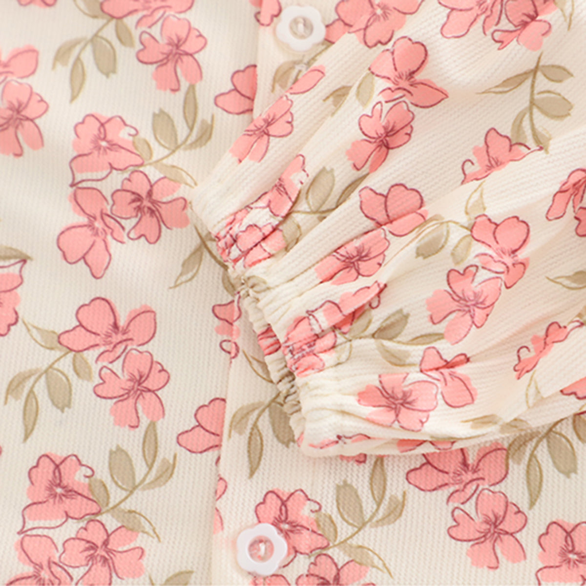 Girls Pink Floral Printed Long Sleeves Top With Pants Set 2 pc. Sets