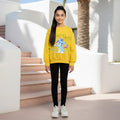 Girls Yellow Best Friend Graphics Round Neck Sweatshirt Sweatshirts & Hoodies Yellow 2-3 Y