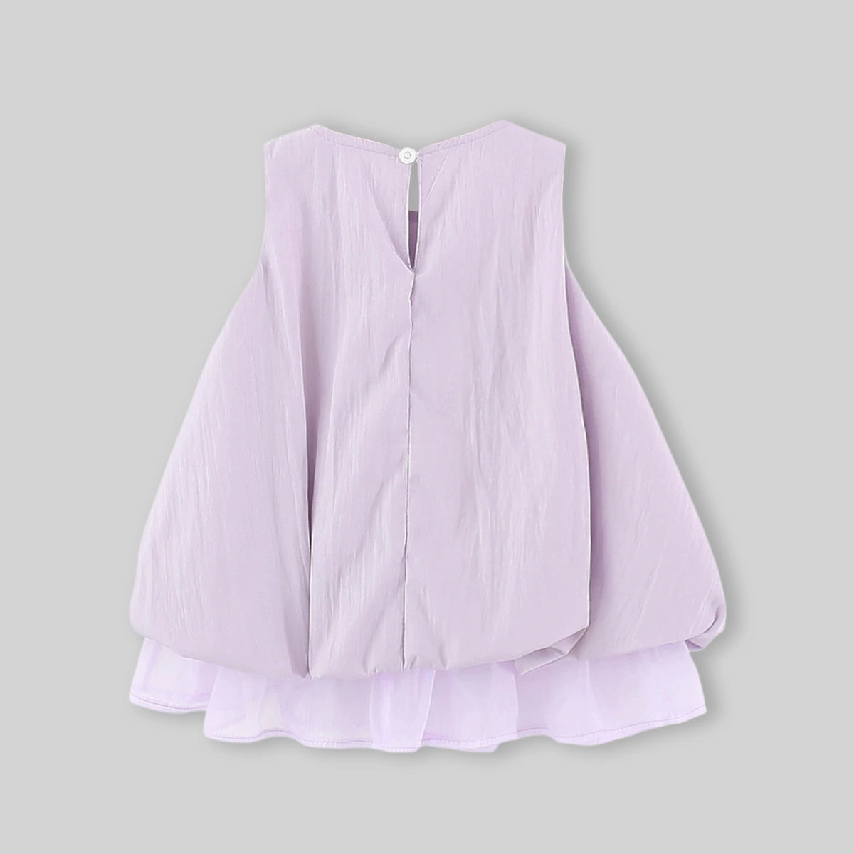 Girls Purple Bow Applique Balloon Dress Casual Dresses