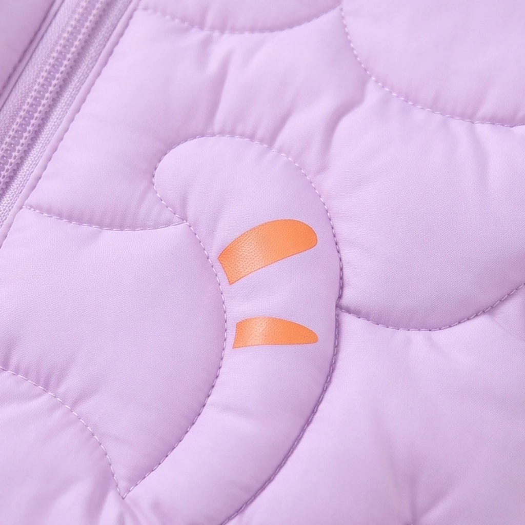 Girls Lavender Bear Ear On Hood Quilted Zip-up Jacket Coats & Jackets