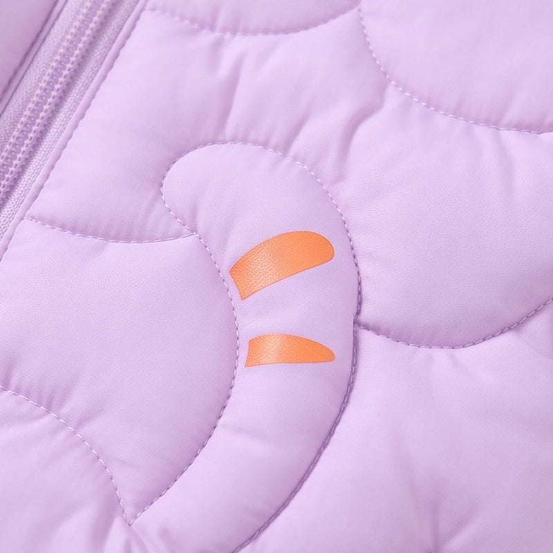 Girls Lavender Bear Ear On Hood Quilted Zip-up Jacket Coats & Jackets