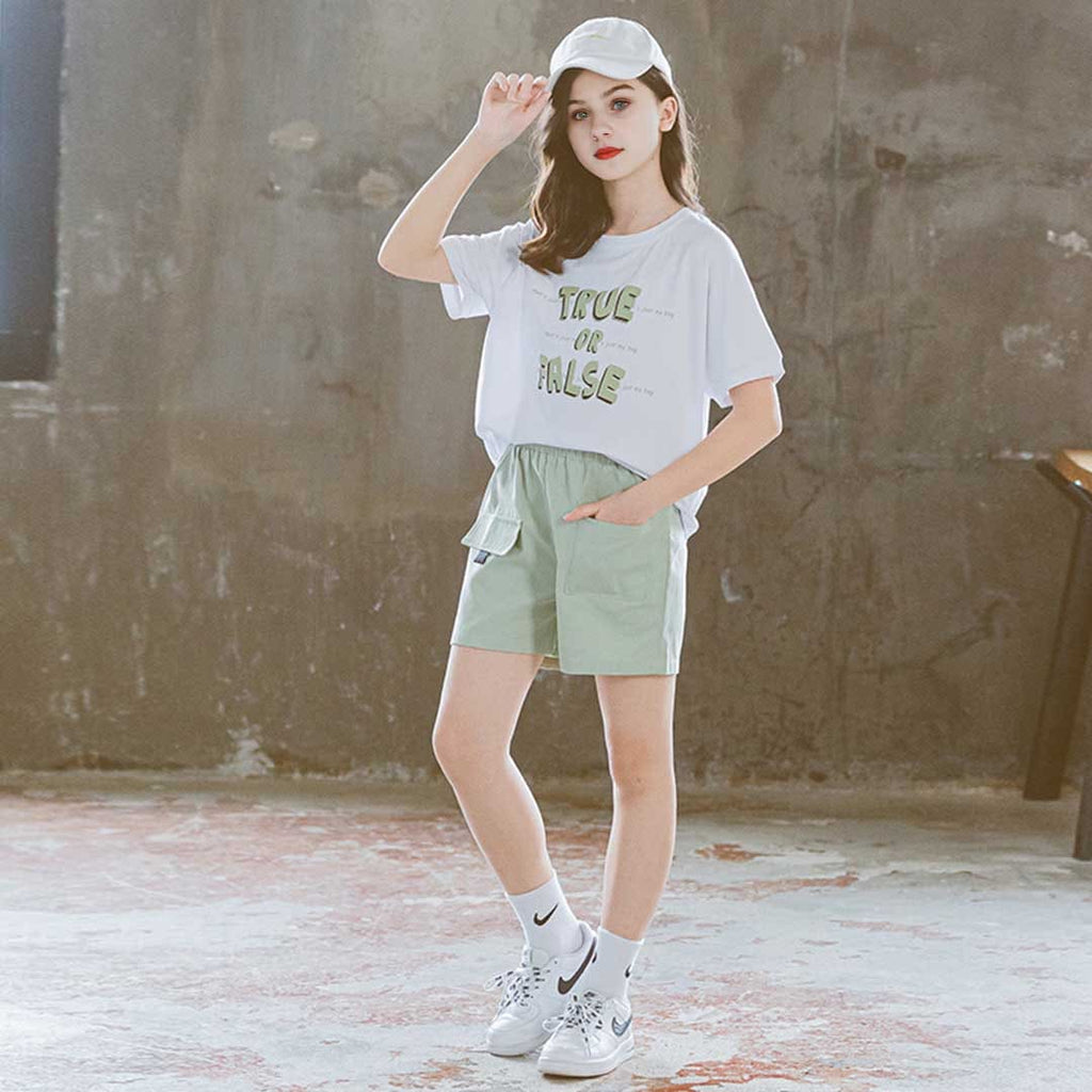 Girls Short Sleeve Printed T-Shirt With Shorts Set 2 pc. Sets   