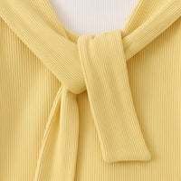 Girls Yellow Ribbed Sailor Collar Overlay Top & Pants Co-ord Sets Sets