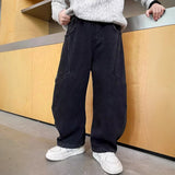 Boys Black Solid Relaxed Fit Denim Jeans