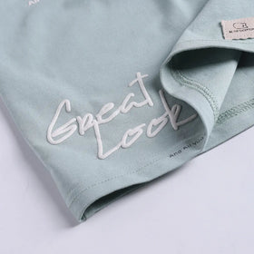 Boys Sea Green Graphics Short Sleeves T-Shirt With Shorts Set Sets