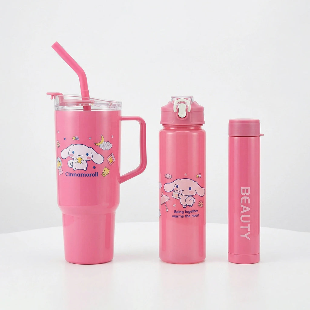 Pink 3-in-1 Hydration Bottle Set - Tumbler, Sports & Slim Trending Accessories Pink Onesize