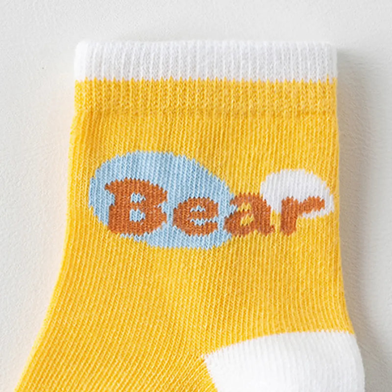 Pack of 4 Boys Multicolour Bear And Sun Motif Socks Socks