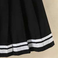 Girls Alphanumeric Printed Crop Top With Black Skirt 2 pc. Sets