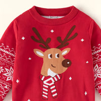 Boys Red Long Sleeve Reindeer Jacquard Sweater Sweaters & Cardigans