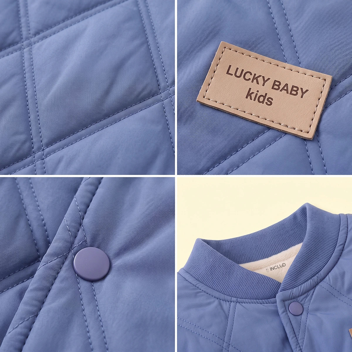 Boys Blue Long Sleeve Quilted Jacket Coats & Jackets