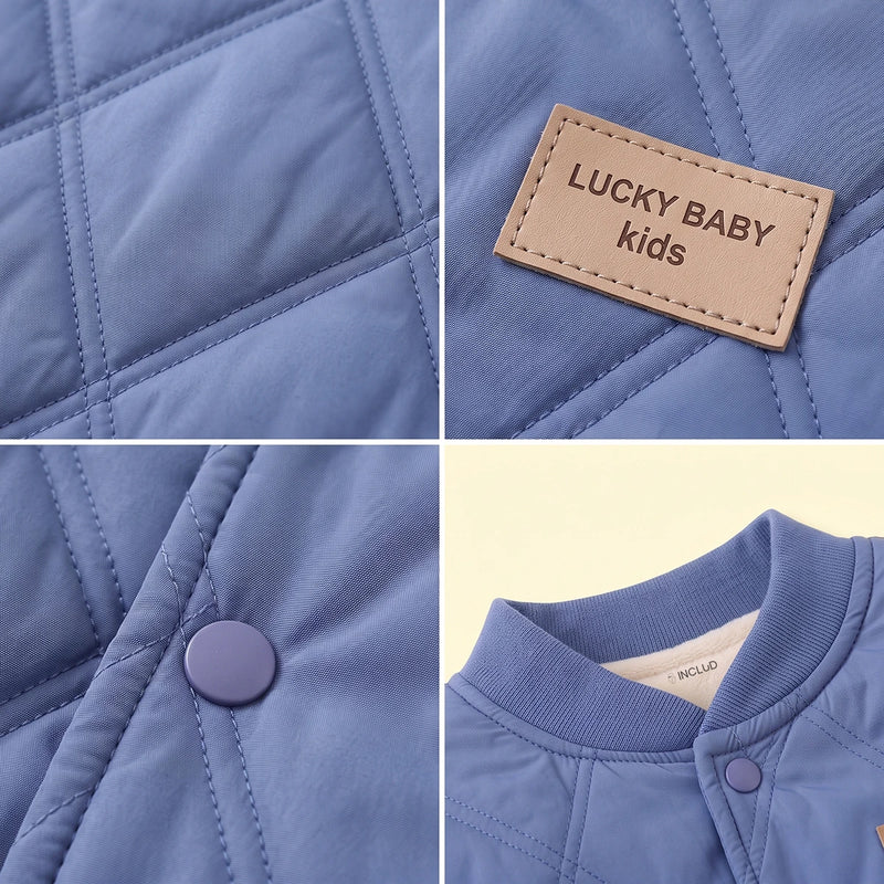 Boys Blue Long Sleeve Quilted Jacket Coats & Jackets