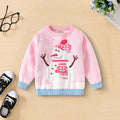 Girls Light Pink Self-Design Christmas Sweater Sweaters & Cardigans Light Pink 2-3 Y