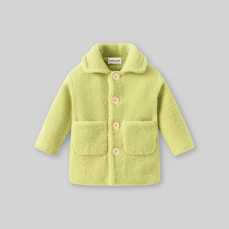 Girls Lime Yellow Spread Collar Tailored Jacket Coats & Jackets