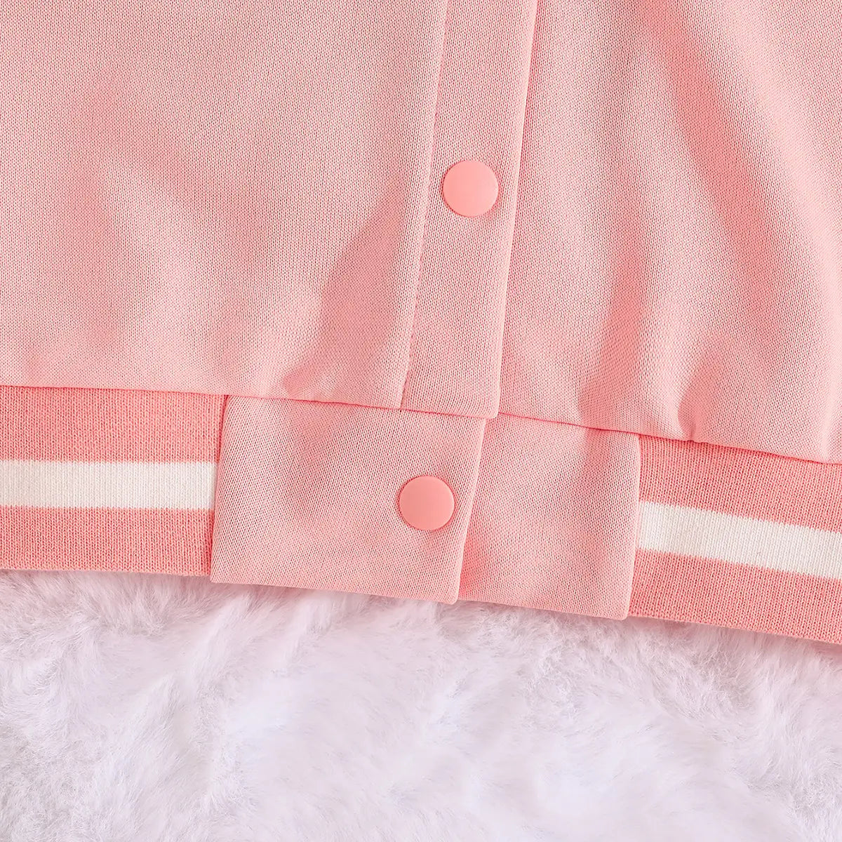 Girls Pink Embroidered Varsity Jacket With T-Shirt & Skirt Sets Sets