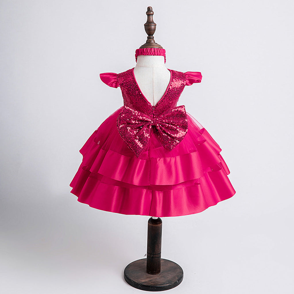 Girls Sequins Embellished Party Dress Party Dresses   