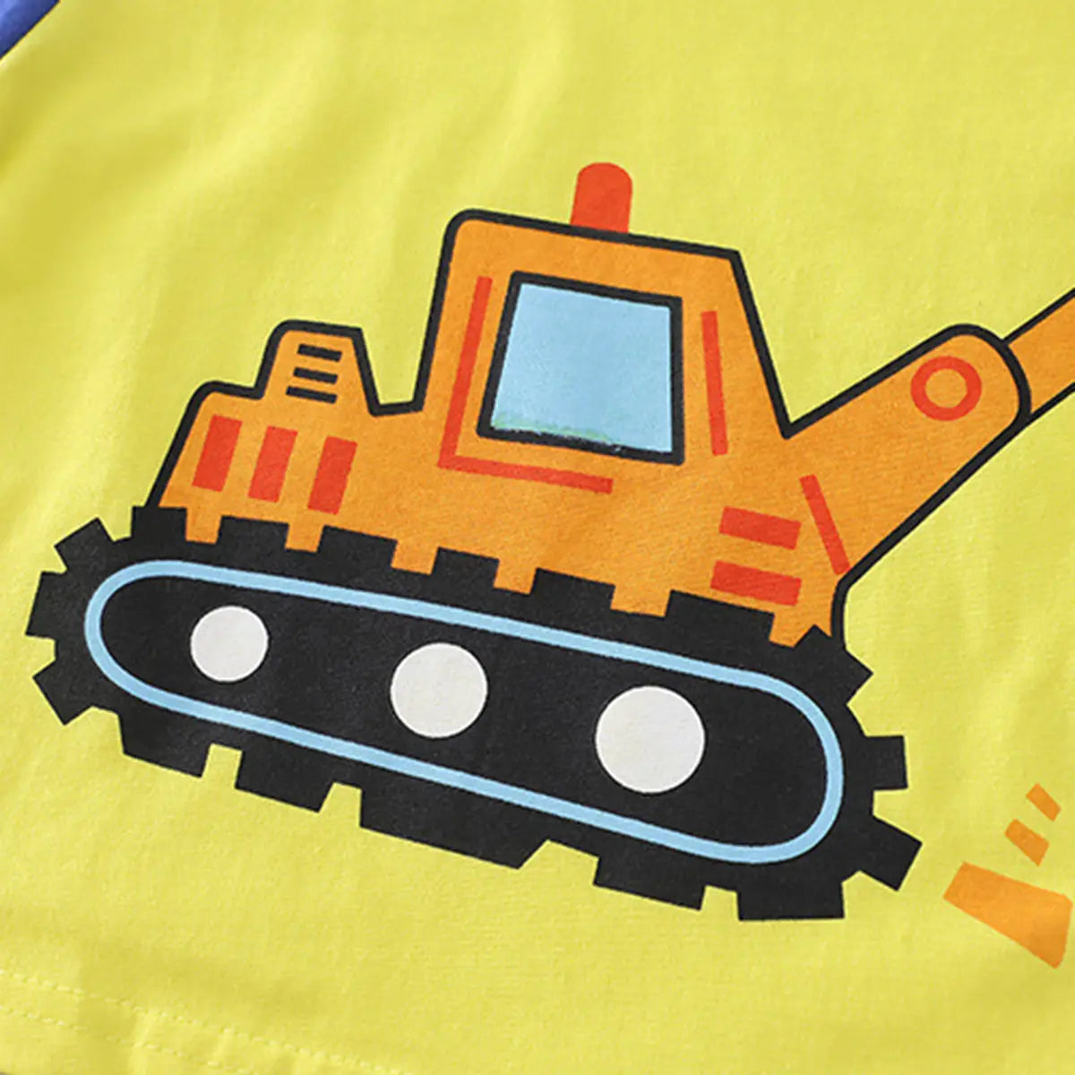 Boys Yellow Excavator Graphic Short Sleeve T-Shirt with Denim Shorts Sets 2 pc. Sets