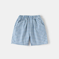 Boys Blue Checked Short Sleeves Shirt & Shorts Co-ord Sets Sets