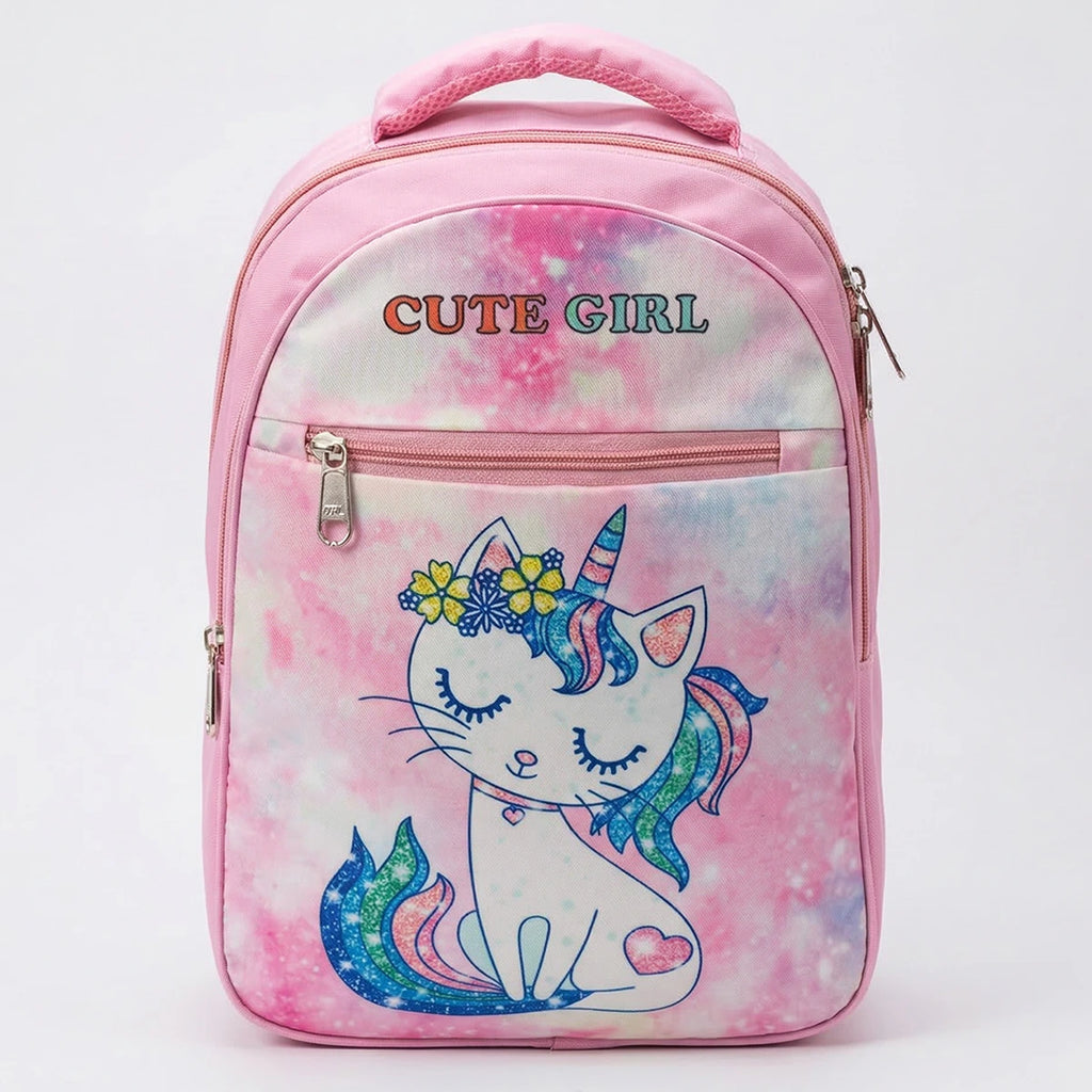 Girls Pink Unicorn Print School Backpack Trending Accessories Pink Onesize