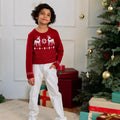 Girls Cute Christmas Reindeer Jacquard knit Sweater Sweaters & Cardigans Maroon 2-3 Y