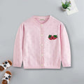 Girls Pink Strawberry Embroidered Long Sleeves Cardigan Sweaters & Cardigans Pink 2-3 Y