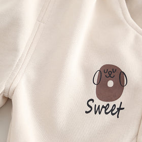 Boys Khaki Dog Applique Sweatshirt With Pants Set 2 pc. Sets