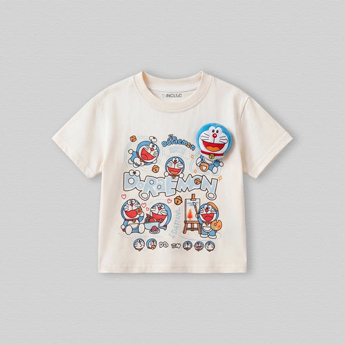 Boys Off White Short Sleeve Doraemon Graphic T-Shirt Tshirts Off White 1-2 Y