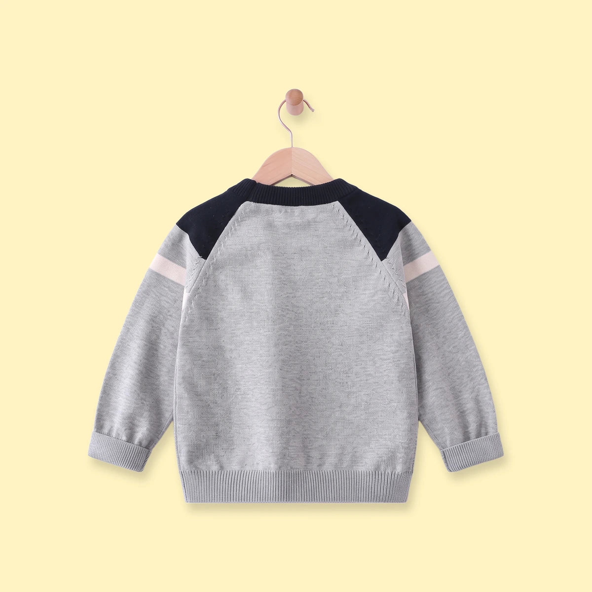 Boys Grey Bear Typographic Knitted Sweater Sweaters & Cardigans