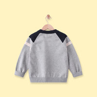 Boys Grey Bear Typographic Knitted Sweater Sweaters & Cardigans